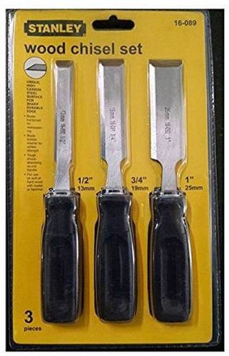 Stanley Wood Chisel Set of 3 Pcs 1/2, 3/4, 1 16-089, 6 Inch