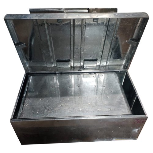 Silver Powder Coated Smooth Steel Trunk box