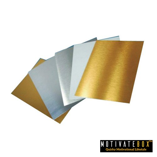 Motivate Box Solid Aluminium Sublimation Sheet - 12x24 inches - White, Golden, Silver