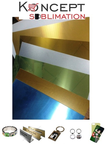 Rectangular Sublimation Aluminium Sheet White Silver Gold, Thickness: .45 mm