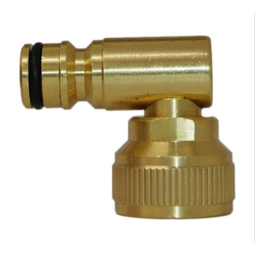 Brass Male Hose Connector With Swivel Elbow, Size: 1/2 inch
