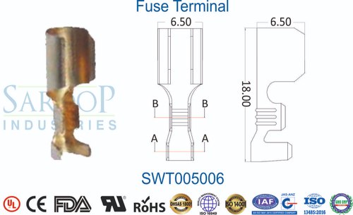 Brass Natural Automotive parts of Saroop Glass Fuse Terminal SWT005006, 240V