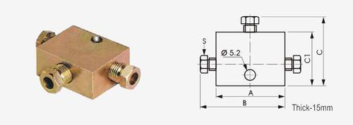 S.M. Lube Tee Blocks, for Hydraulic Pipe