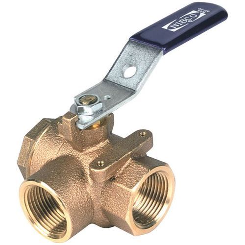 Bronze Nibco Three Way Ball Valve