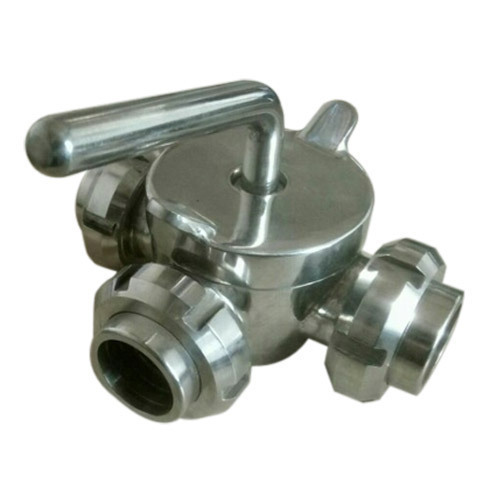 Stainless Steel Three Way Plug Valve, Size: 30 Mm