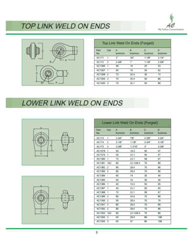 Top Link Weld On Ends