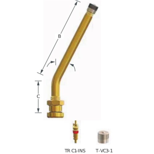 Truck and Bus Tubeless Clamp-In Valves, Size: 3 - 5 Inch