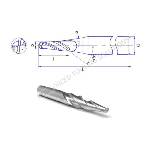 Two Flute Taper Ballnose End mill