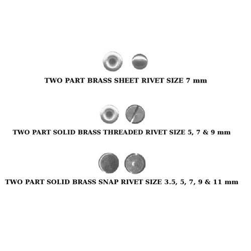 Two Part Solid Brass Snap Rivet