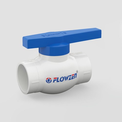 Flowzen White And Blue UPVC Solid Ball Valve, Size: 15 Mm