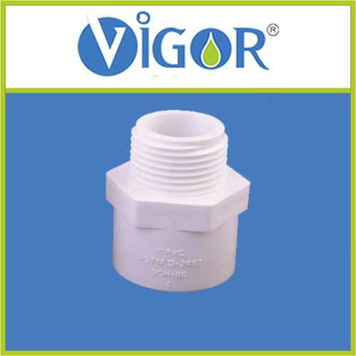 White VIGOR UPVC M.T.A. Thread, Size: 1 inch, for COLD WATER