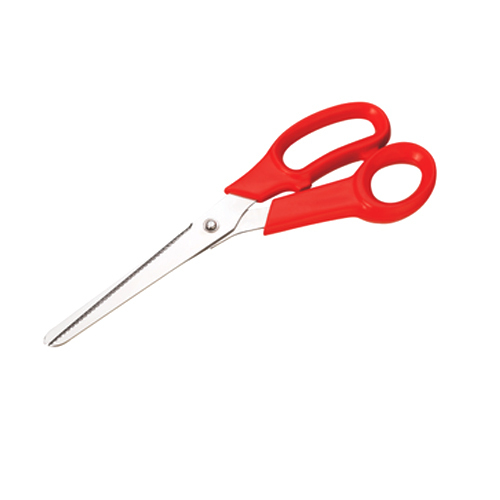 Smita Silver and Red Plastic Handle SS Scissor