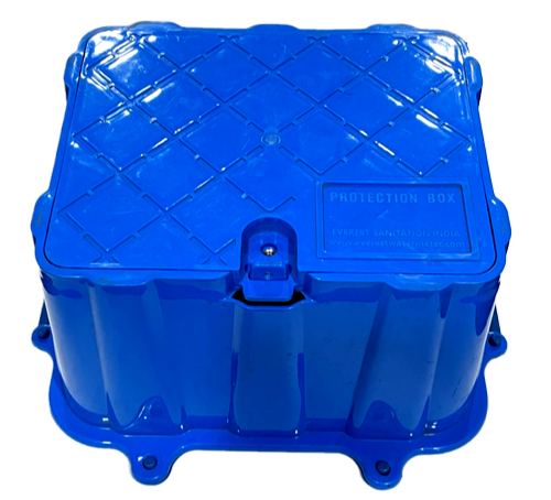 Blue Plastic Water Meter Box With Base