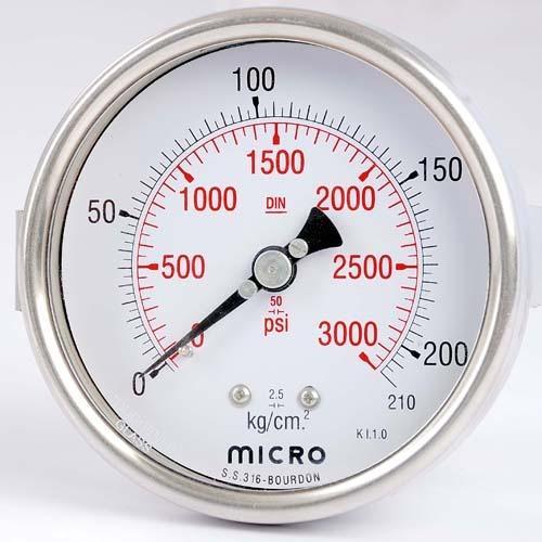 2.5 inch / 63 mm Weather Proof Gauges, Up to 1400 kg per cm