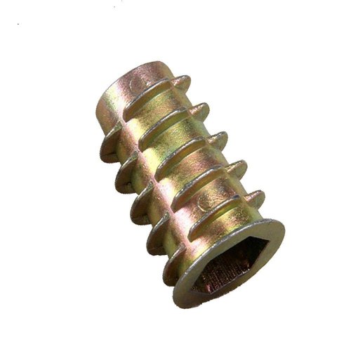 Golden Mild Steel D Nuts Insert, For Furniture Making, Size: M4-M10