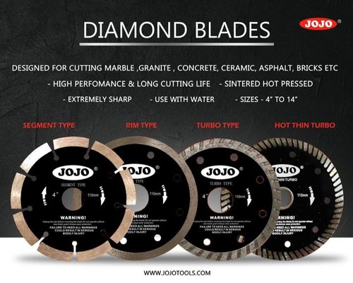 Jojo 4 Inch Diamond Saw Blades, For Marble & Granite Cutting, 9
