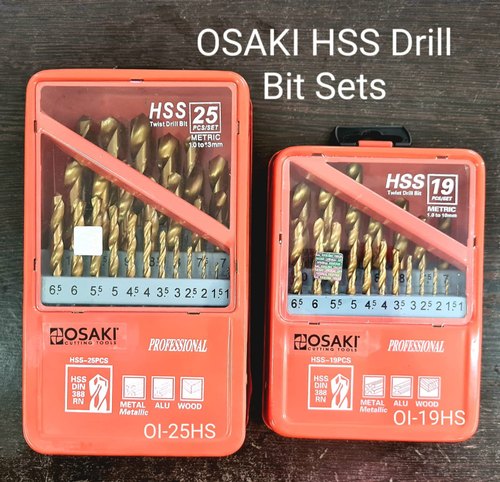 OSAKI HSS Twisted Drill Bit Set 19pcs and 25pcs