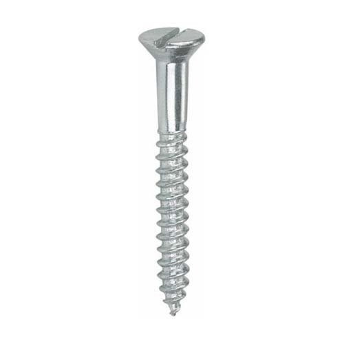 Mild Steel Galvanized Metal Wood Screw, Chrome Polish