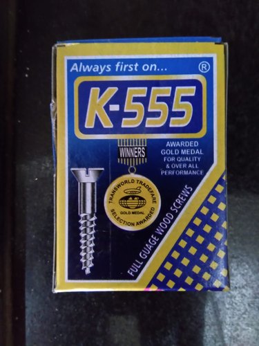 K-555 Silver Wood Screw, Size: 35 X 8