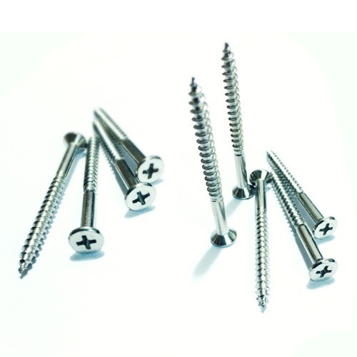 Stainless Steel Polished 2 Inch Wood Screw, Half Threaded