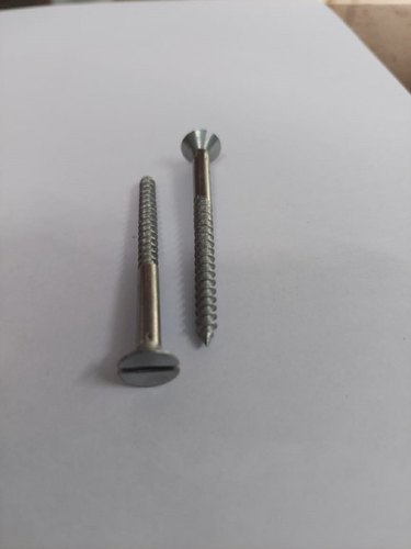 sanjay 3x12 - 16x150mm Wooden Screw, Polished, Chrome Polish