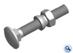 Silver Steel A1 Fence Breakable Nut Mushroom Headed Bolt, Size: 6mm To 64mm